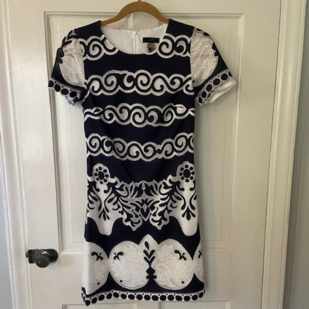 JCREW Navy & White Dress Size: 00